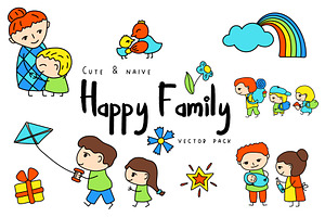 Summer Doodle Kids Clipart + Pattern, a Decorative Illustration by RabbitAndPencil
