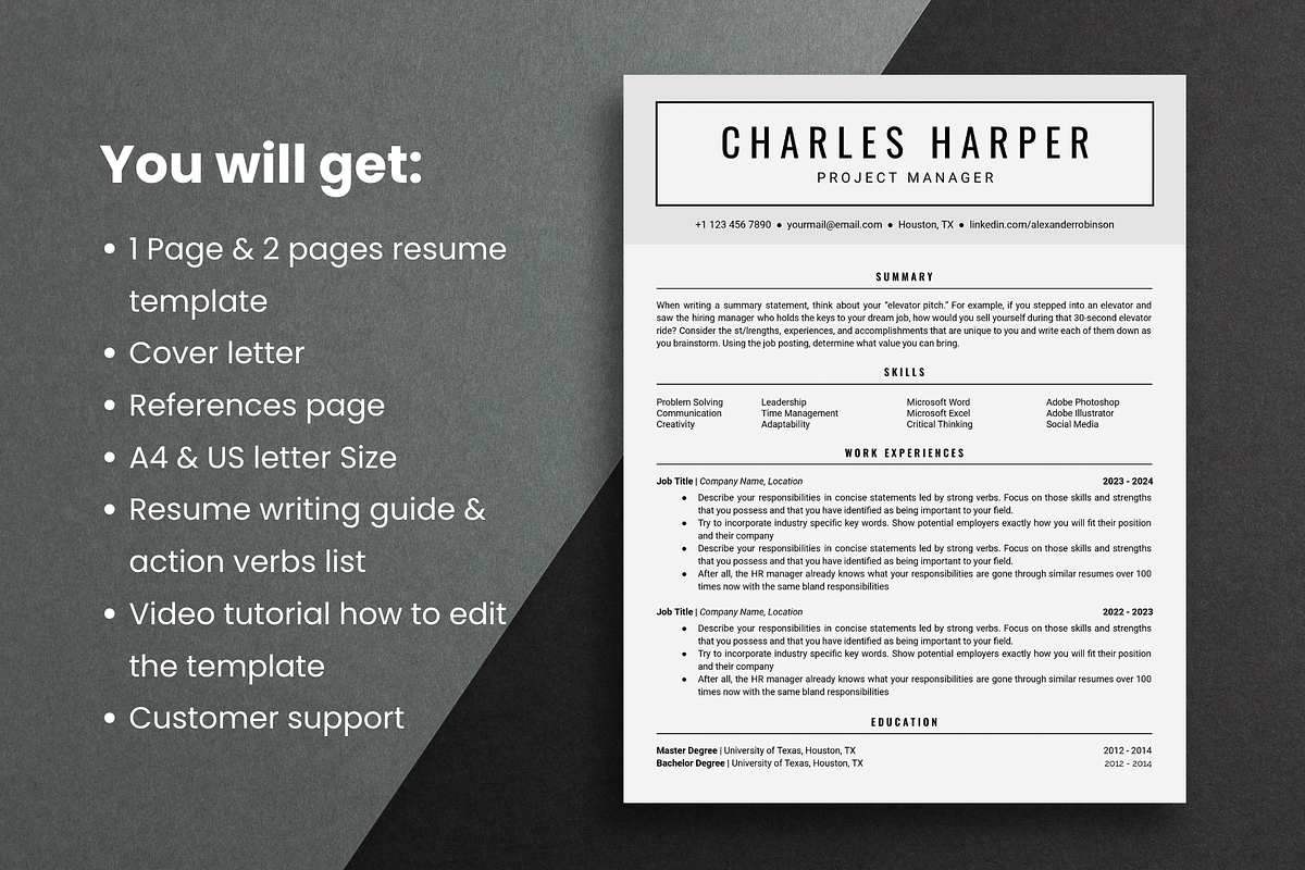 ATS Resume Template Google Docs, a Resume Template by bonadigitals (Photo 4 of 5)