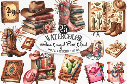 Western Cowgirl Book Clipart