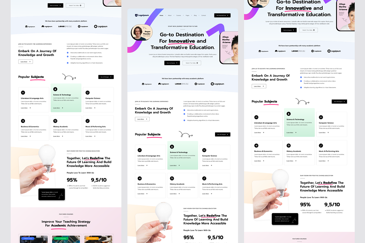 Uennis School Education Landing Page, a Landing Page Template by SquidPixey (Photo 5 of 5)