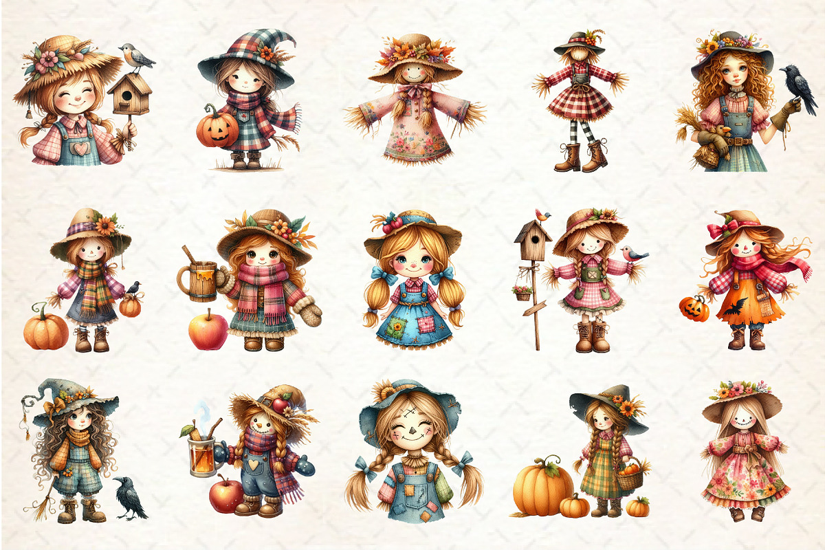 Scarecrow Girl Clipart, an Illustration by Rose Art (Photo 2 of 8)
