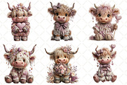 Whimsical Valentine Highland Cow, an Illustration by Black Bird Studio (Thumbnail 4 of 6)
