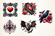 Gothic Valentine Sublimation Clipart, an Illustration by Dream Creation (Thumbnail 6 of 6)