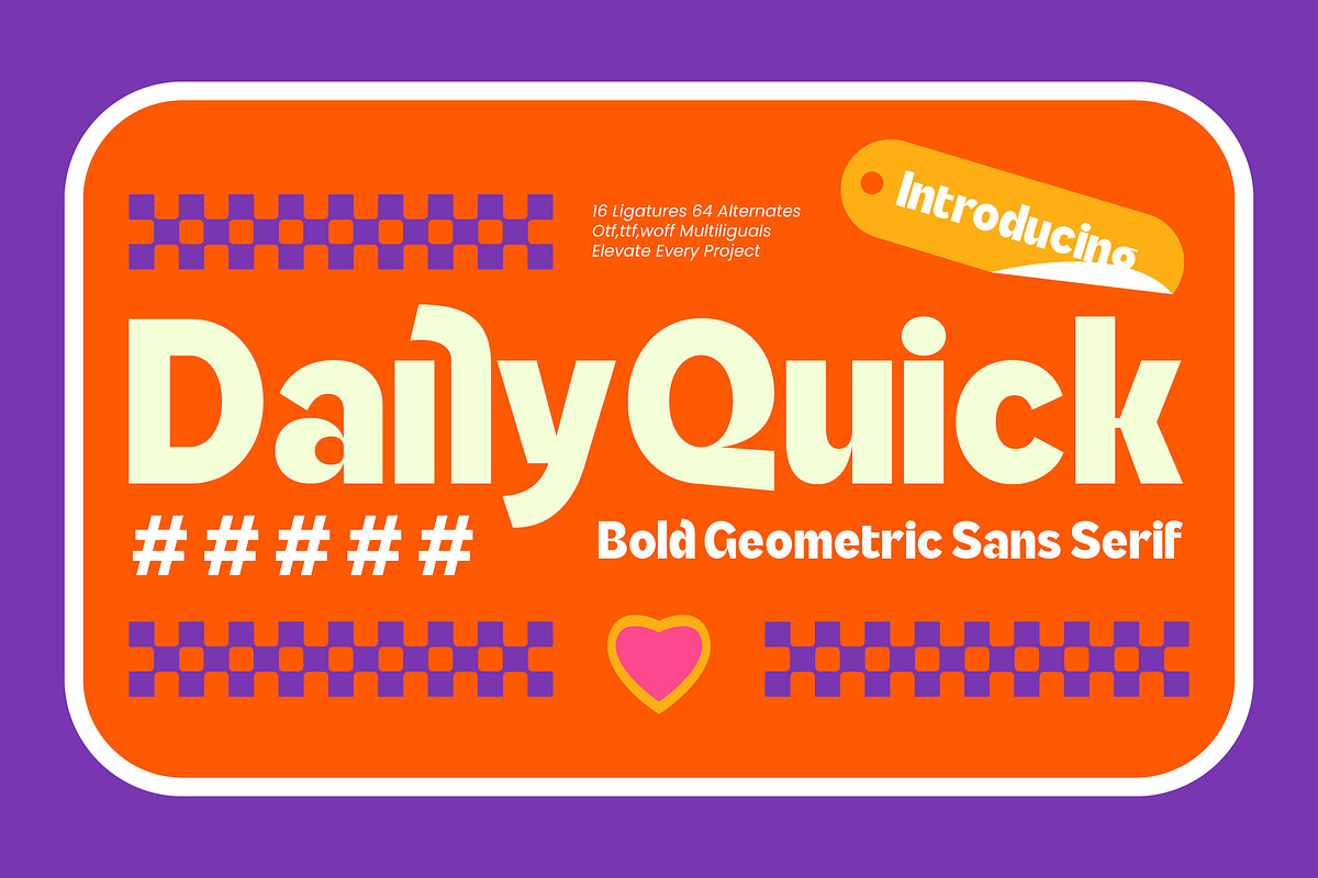 Daily Quick Bold Geometric Sans, a Sans Serif Font by timelesstype.co (Photo 1 of 15)