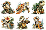 Tropical Turtle Clipart, an Illustration by Daily.Designs (Thumbnail 4 of 7)