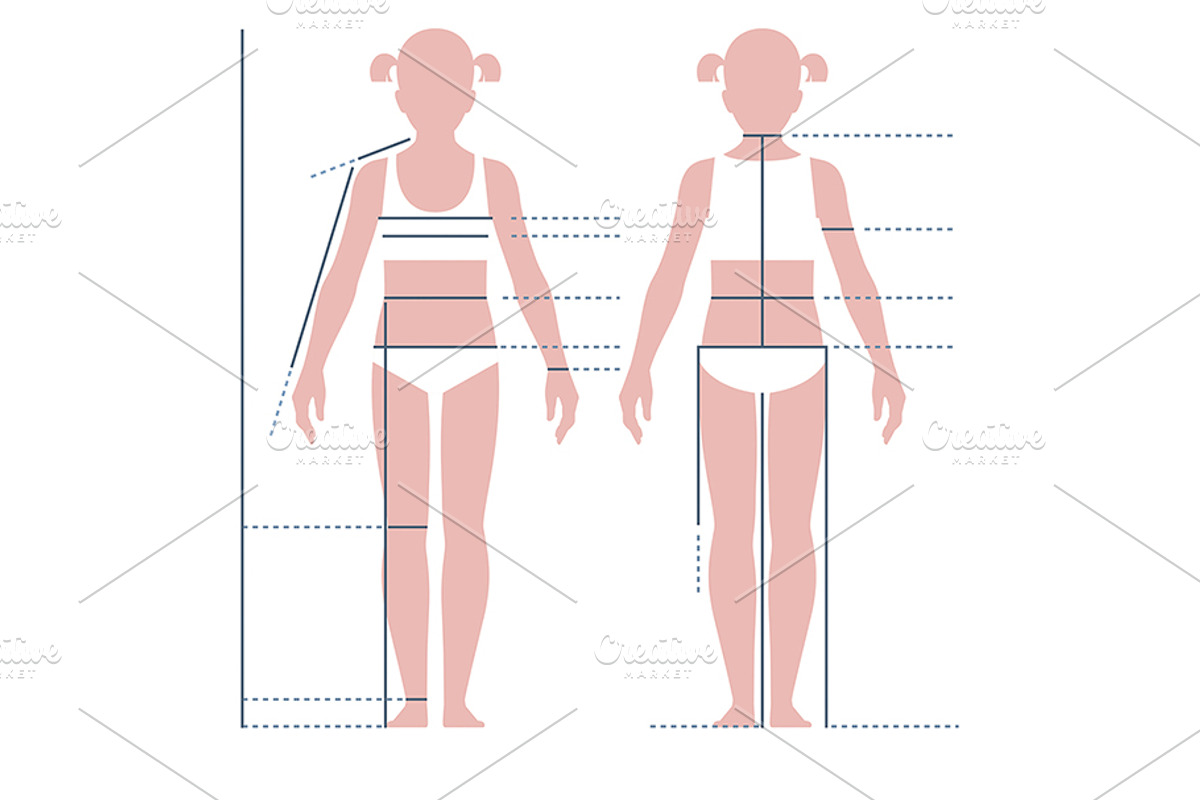 Child girl body for measuring, a Person Illustration by Julia's illustrations