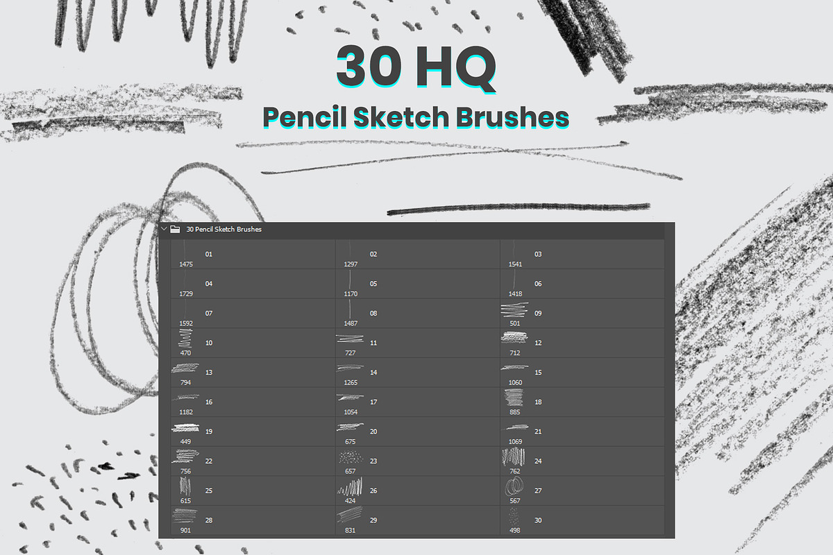 Pencil Sketch Brushes For Photoshop, a Brush Add-On by Amit Debnath