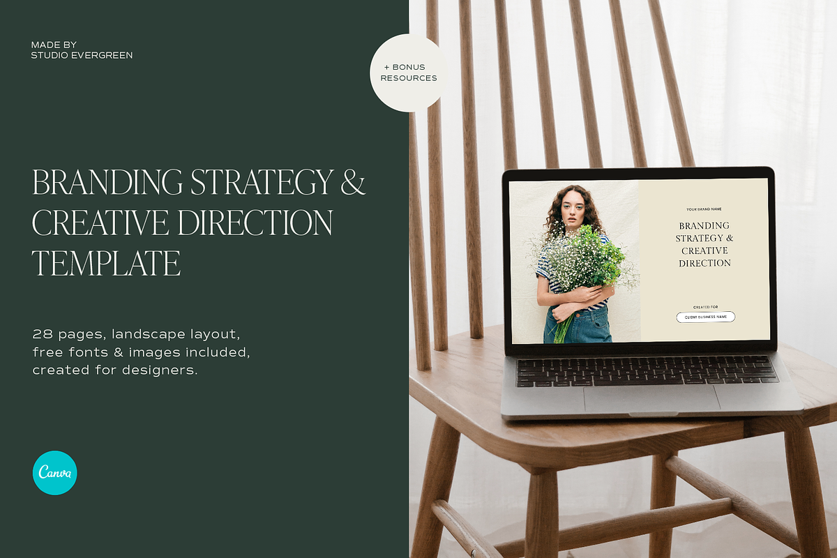Branding Strategy Template + BONUS, a Presentation Template by Studio_Evergreen (Photo 1 of 12)
