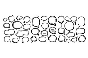 Black ink sketch speech empty, an Object Illustration by Stock-Smart-Start