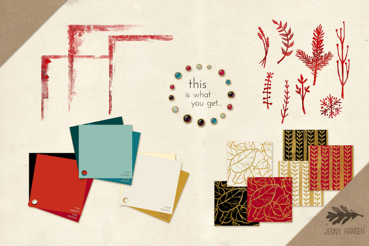 Graphics Bundle: Red Foil Holiday, a Templates & Theme by Jenny Hansen Suites (Photo 3 of 5)