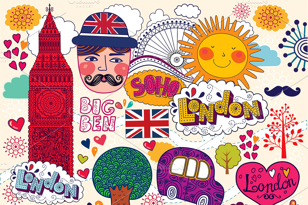 Illustrations with London symbols, a Decorative Illustration by MoleskoStudio (Photo 8 of 9)