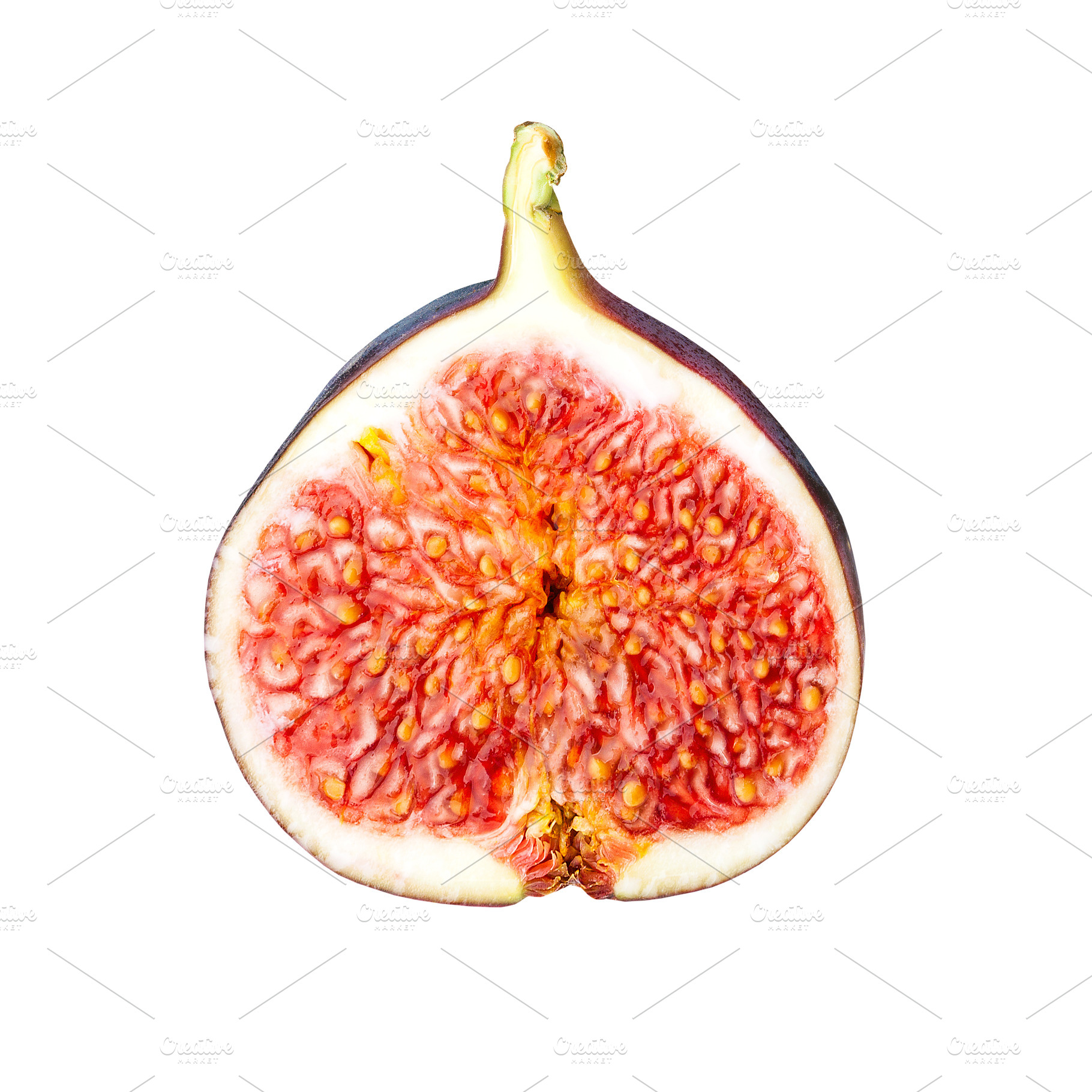 Fresh fig slice isolated on white, a Food & Drink Photo by BOOCYS