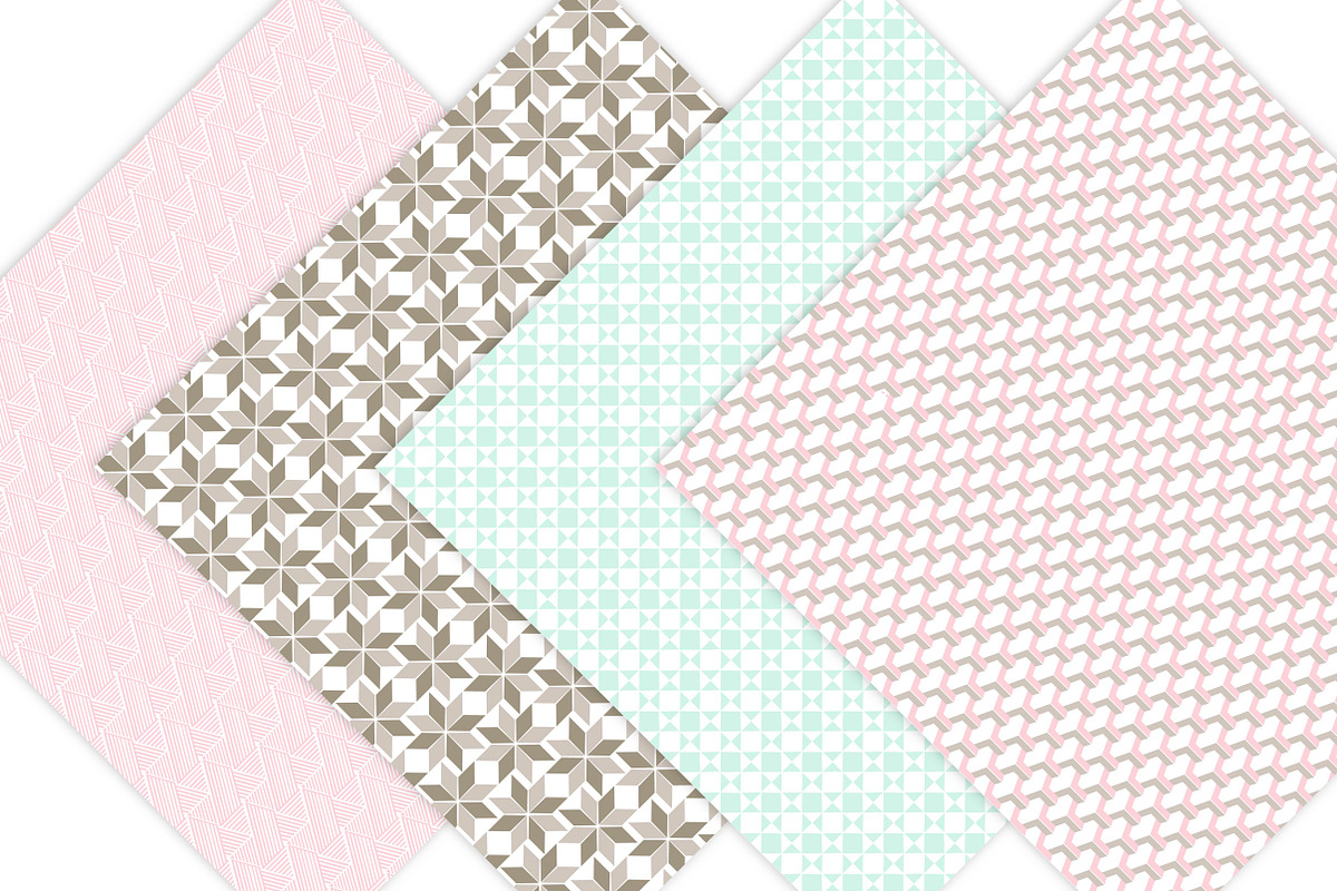 Geometric Digital Paper Patterns, a Pattern Graphic by Leska's Digitals (Photo 2 of 6)
