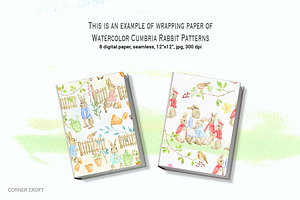 Watercolor Cumbria Rabbit Patterns