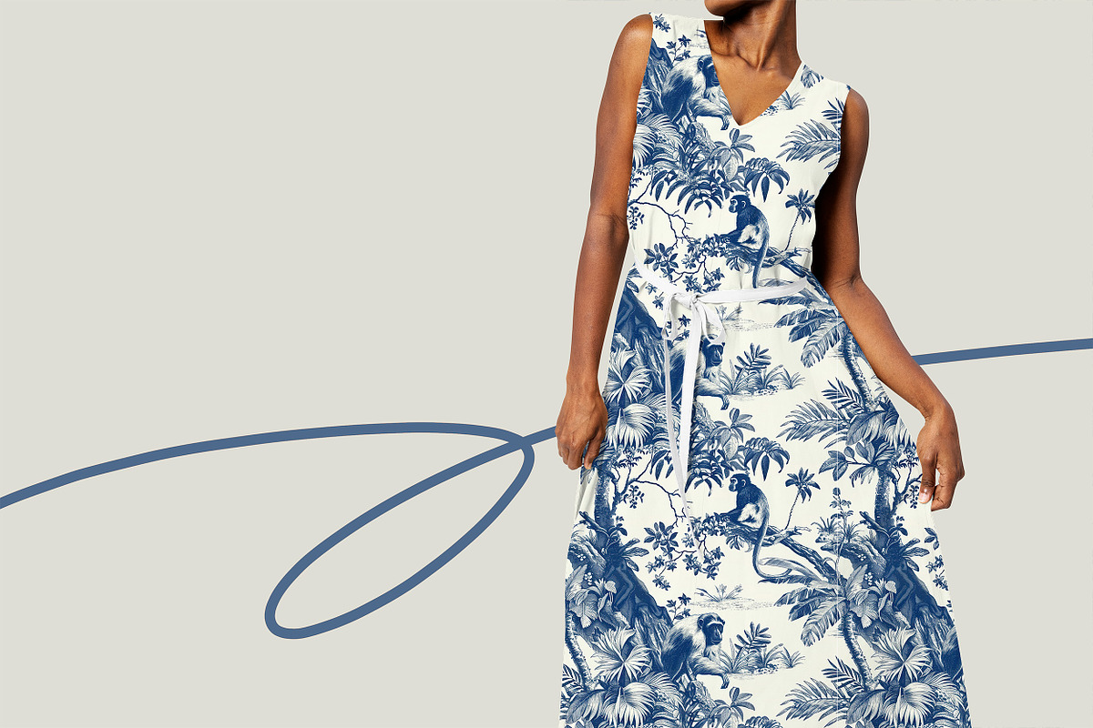 MONKEY JUNGLE TOILE Seamless Pattern, a Pattern Graphic by AYAKA Studio Co. (Photo 6 of 9)