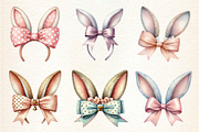 Easter Bunny Ear Coquette Bow Clipar, an Illustration by DreamArtGraphic (Thumbnail 2 of 4)