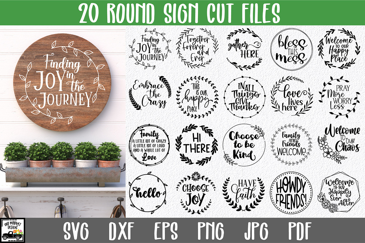 Round Sign SVG Bundle - Volume 2, an Illustration by OldMarket Designs (Photo 1 of 11)