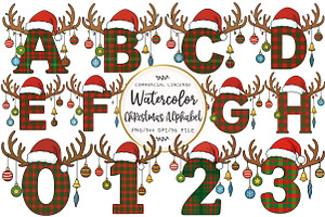 Watercolor Christmas Alphabet, an Illustration by OK Design