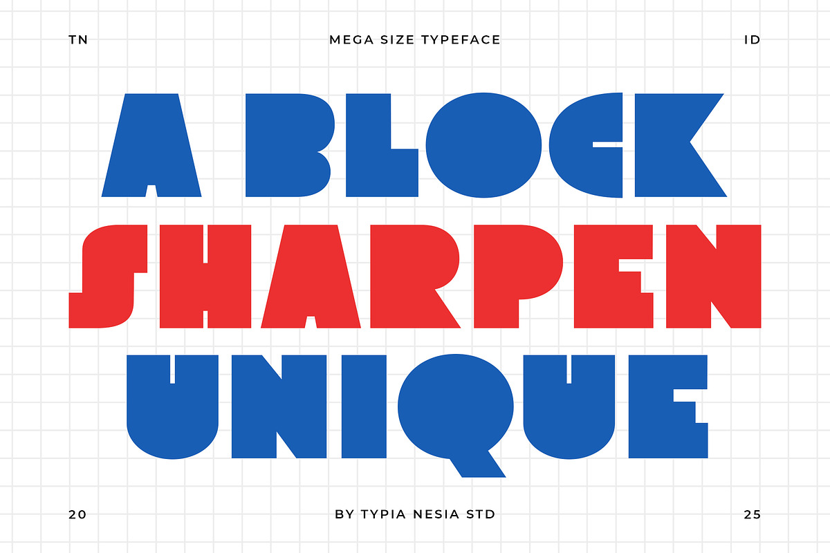 Megasize - Bold Geometric Font, a Sans Serif Font by Typia Nesia (Photo 4 of 13)