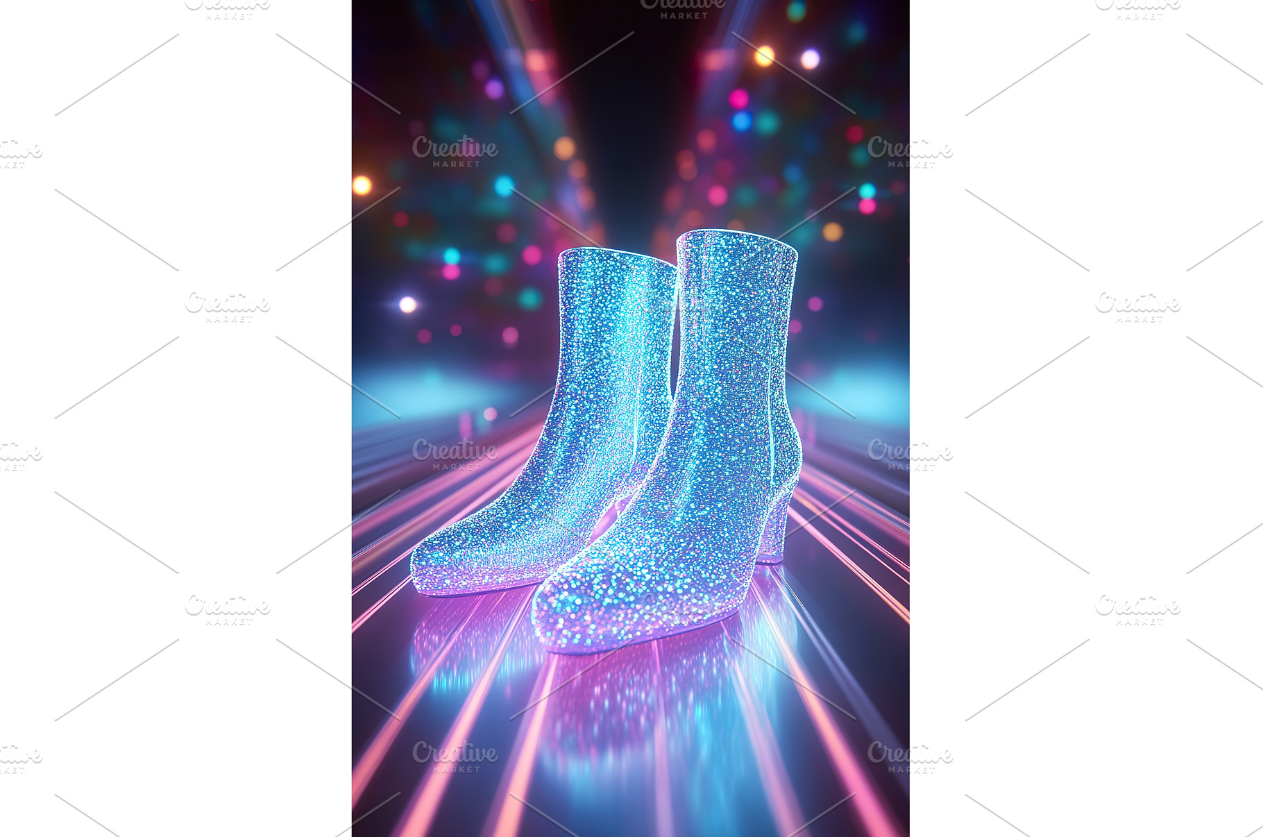 Glittering 80s blue ankle dancing, a Beauty & Fashion Photo by Lermont51