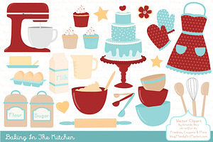 Retro Baking Clipart & Vectors, an Illustration by Amanda Ilkov