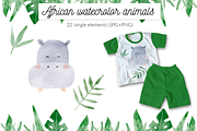 Watercolor african animal faces, an Animal Illustration by Let's Art (Thumbnail 4 of 18)