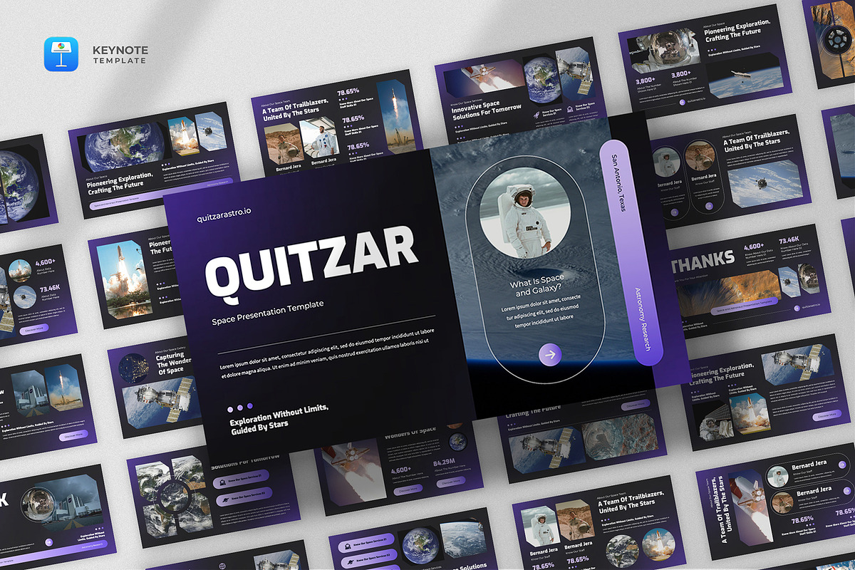 Space Science Keynote Template, a Presentation Template by fluffstudio (Photo 1 of 4)