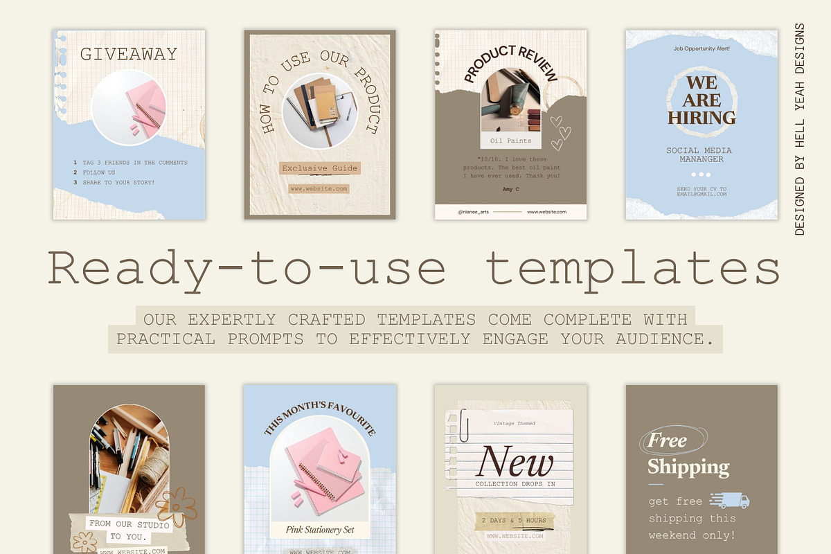 Nostalgia Instagram Post Templates, a Social Media Template by Hell Yeah Designs (Photo 9 of 9)