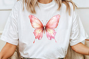 Watercolor Pink Butterfly Clipart, an Illustration by CraftArtStudio (Thumbnail 4 of 6)