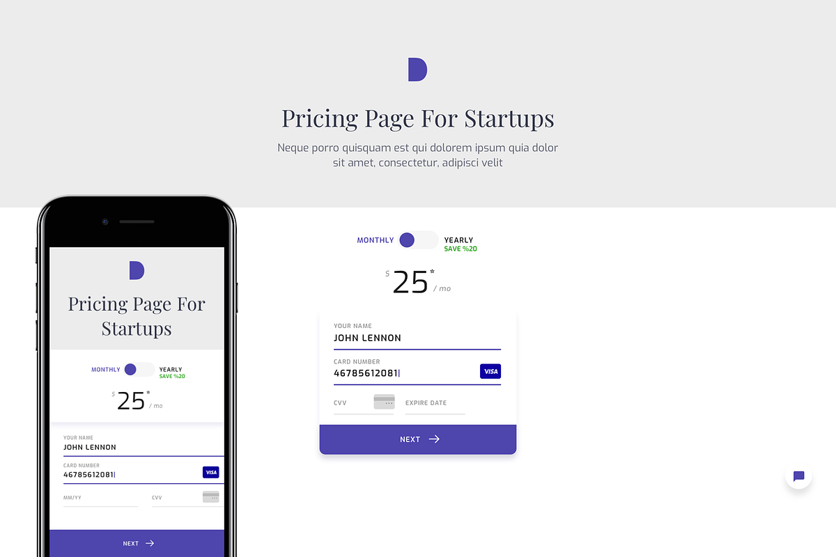 Simple Pricing Page Templates 01, an App Template by DesignBoard (Photo 7 of 13)