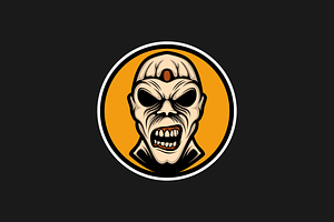 Vector Head Zombie Logo Illustration