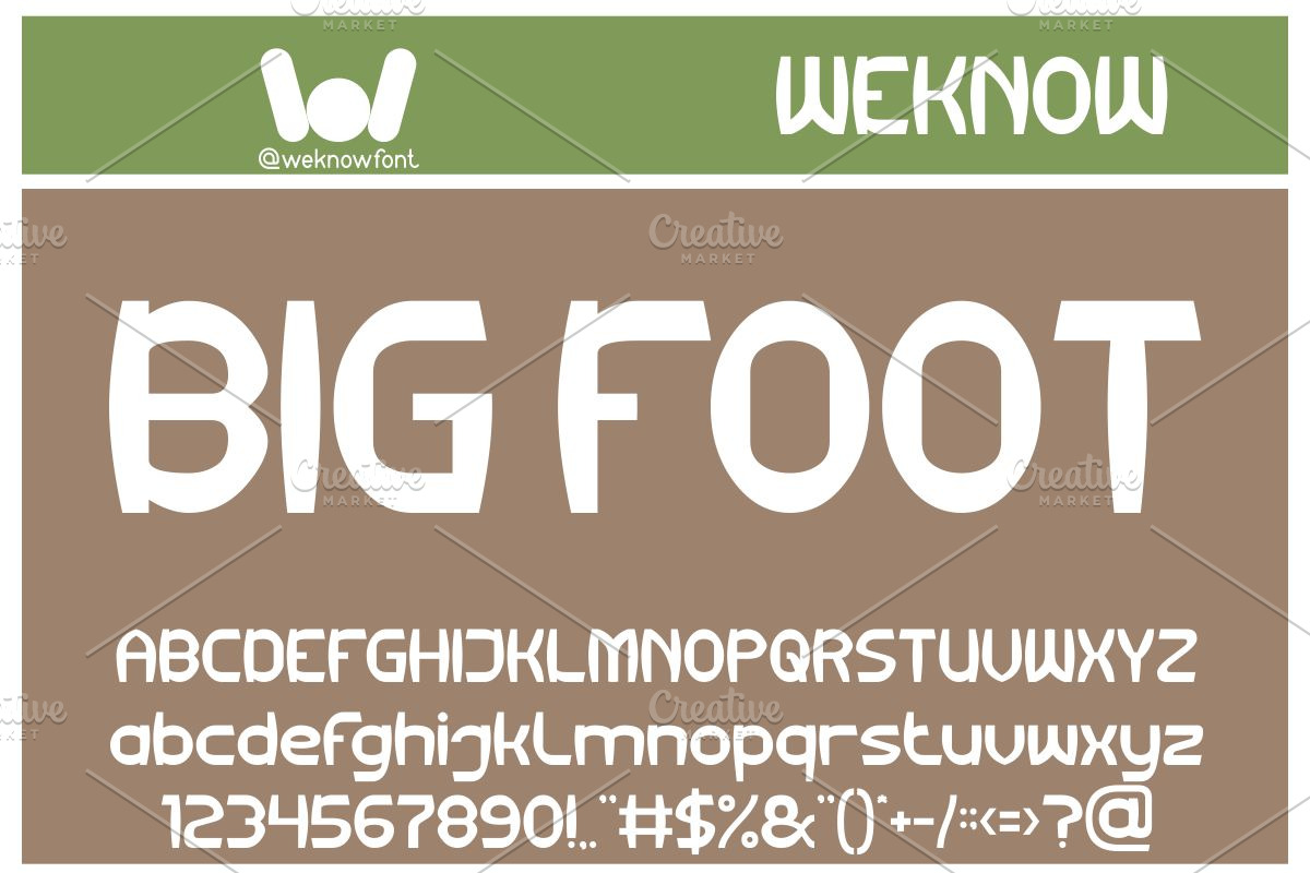 Big Foot font, a Font by weknow (Photo 1 of 8)