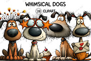 Whimsical Dogs Clipart Bundle, an Illustration by Creative Art (Thumbnail 1 of 10)