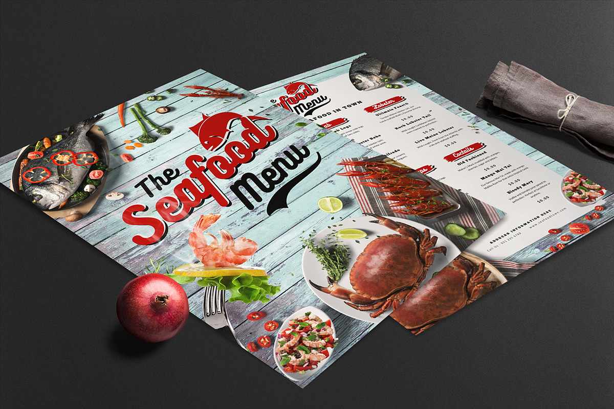Seafood Menu, a Flyer Template by Totem Design Studio (Photo 2 of 5)