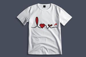 Love Text Design PNG Sublimation