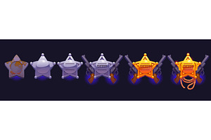 Western game level badge, an Illustration by Vector Tradition