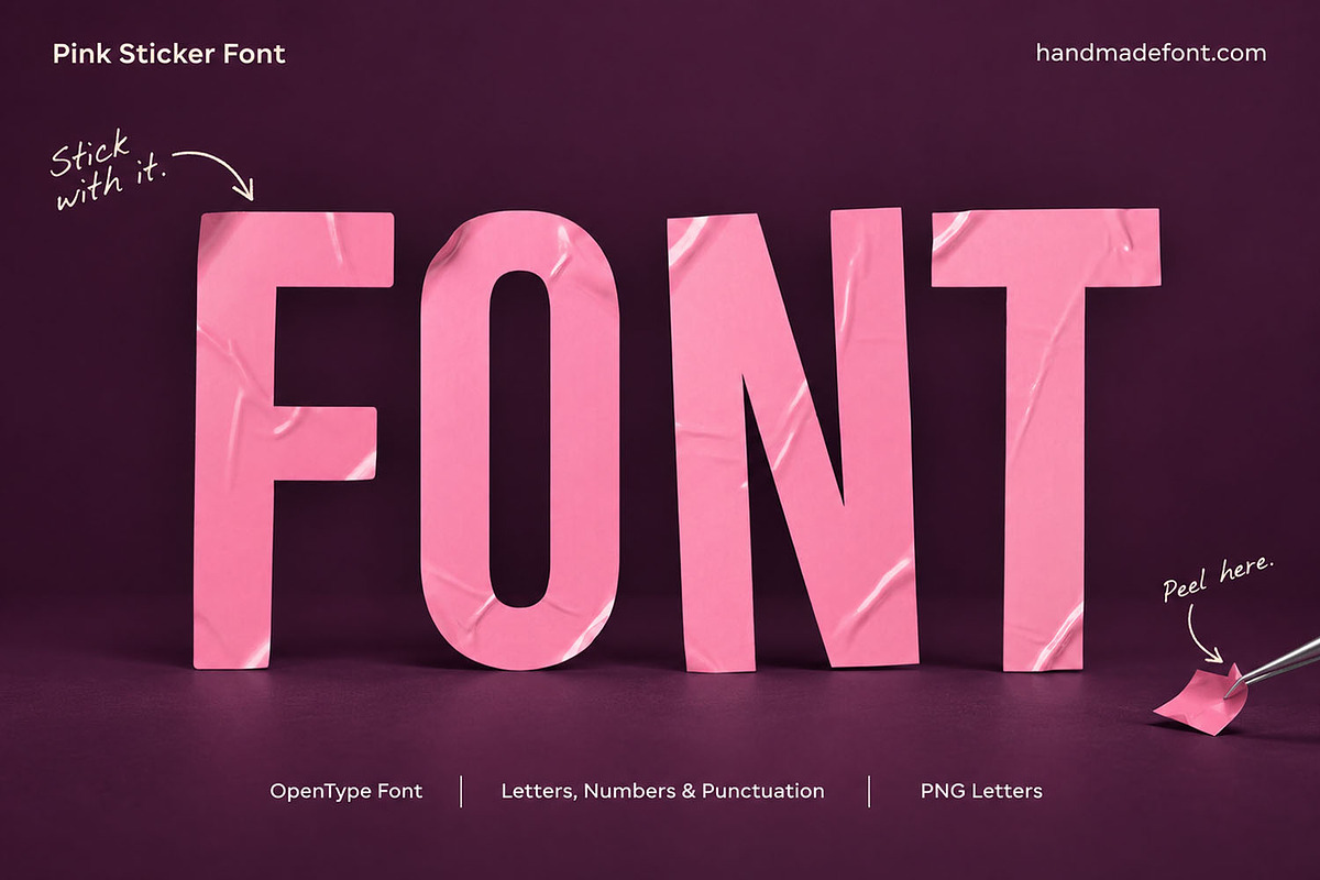 Pink Sticker Font, a Sans Serif Font by Handmadefont (Photo 15 of 15)