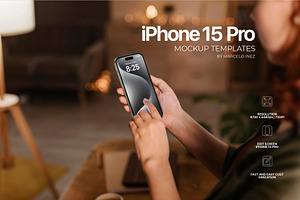 iPhone 15 Pro in Hand Mockup