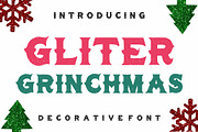 Gliter Grinchmas – Festive Christmas, a Sans Serif Font by Limited.studio (Thumbnail 1 of 7)