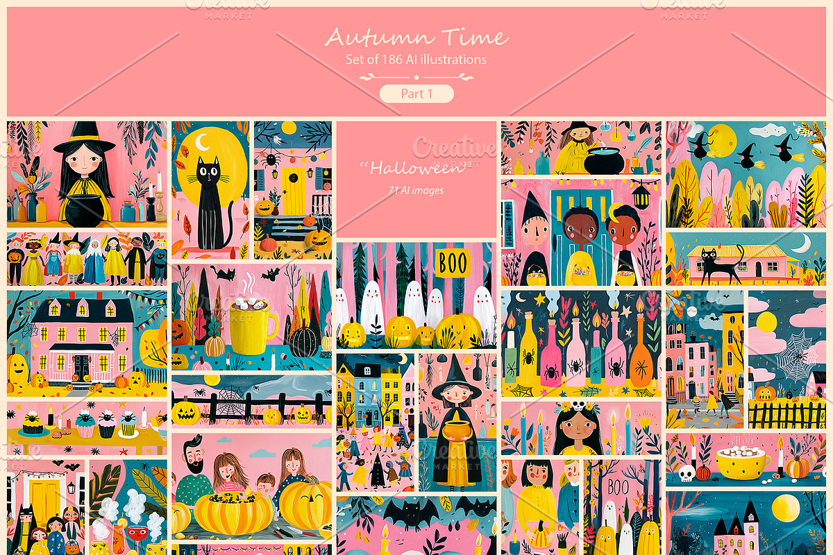 Autumn Time 1- 186 AI illustrations, a Seasonal Illustration by Pundateam (Photo 8 of 9)