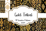 Gold Tribal Seamless Patterns, a Pattern Graphic by PrintablesByFranklyn (Thumbnail 1 of 4)