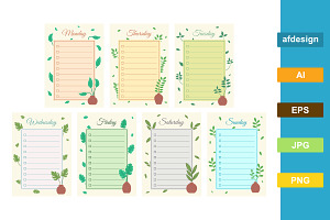 Weekly Planner with Floral Theme