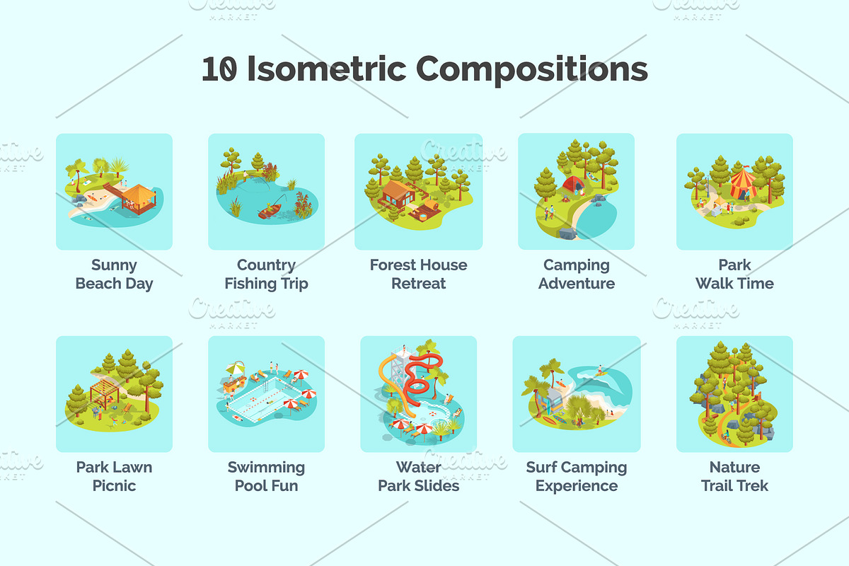 Summer Rest Set Vector, an Object Graphic by 35lab (Photo 2 of 6)