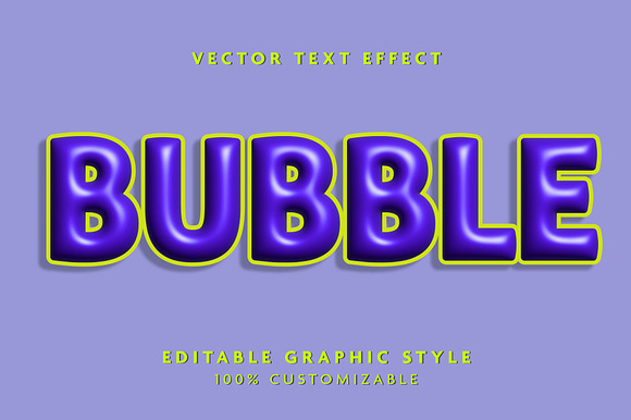 Glossy 3D Bubble Text Effect preview 3