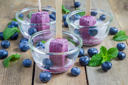 Homemade popsicles with blueberry, yogurt and honey, a Food & Drink Photo by iuliia_n