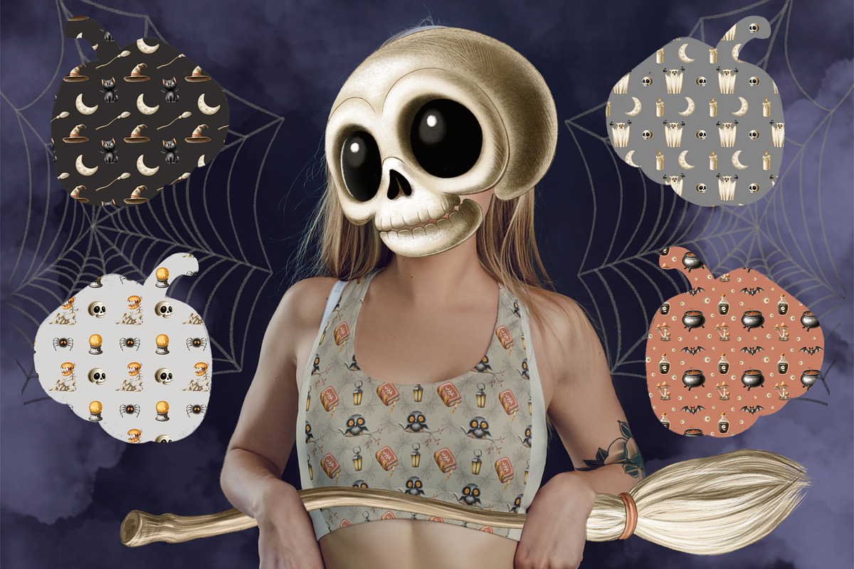 Magical Lemur Halloween Set, an Illustration by IrynaPanashii (Photo 8 of 10)