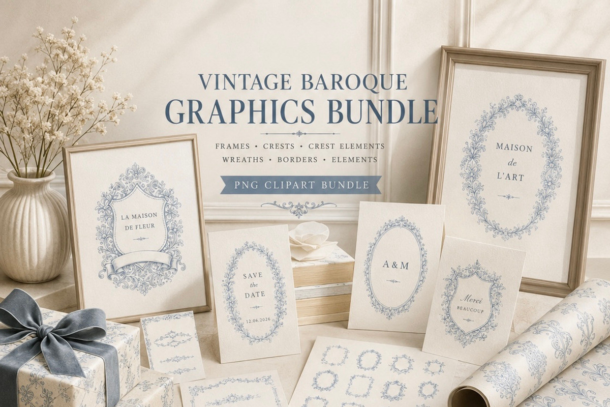 Vintage Baroque Clipart, an Object Illustration by HeavensStar (Photo 9 of 9)