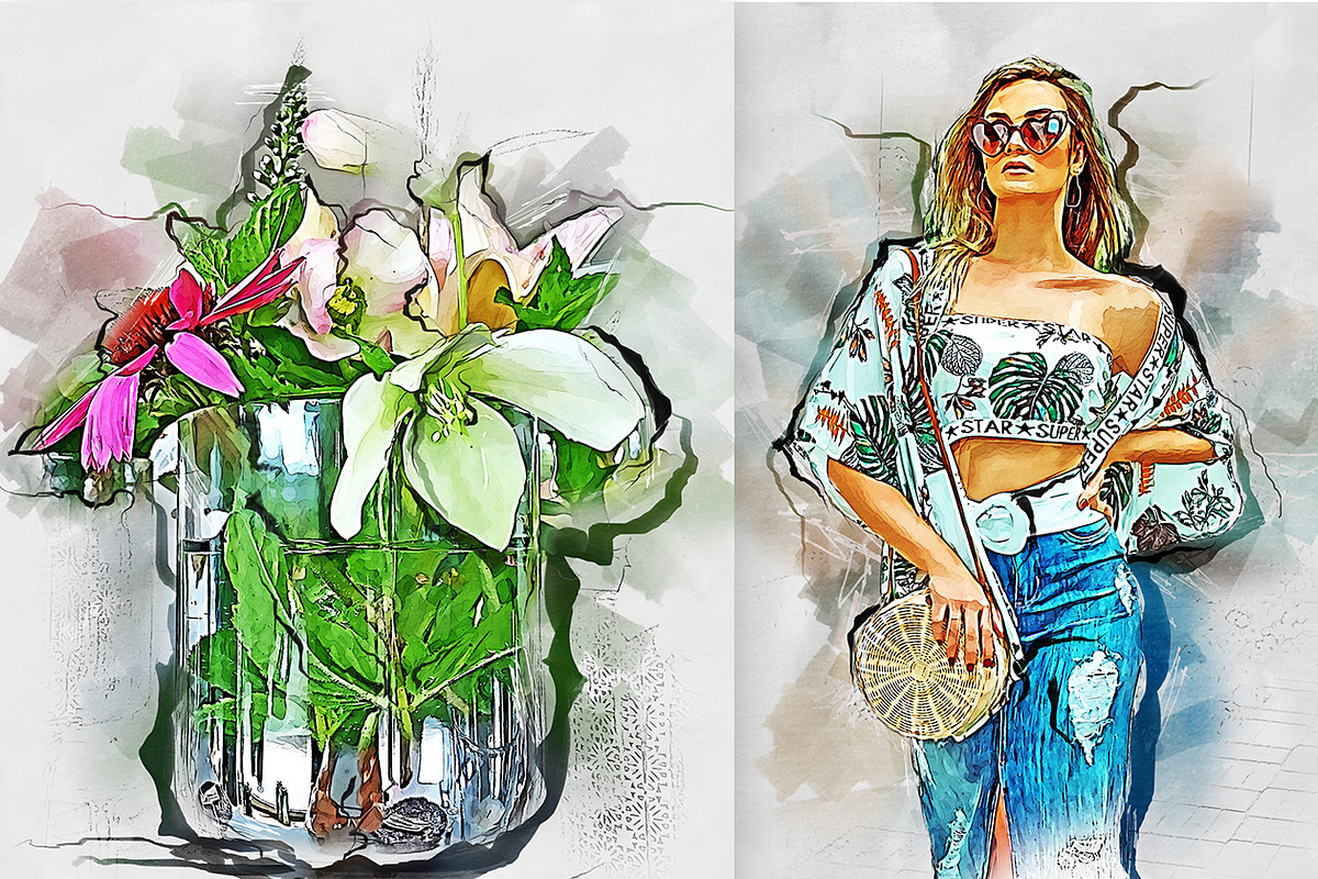 Fashion Sketch Photoshop Action, an Action Add-On by GorynArt (Photo 15 of 24)