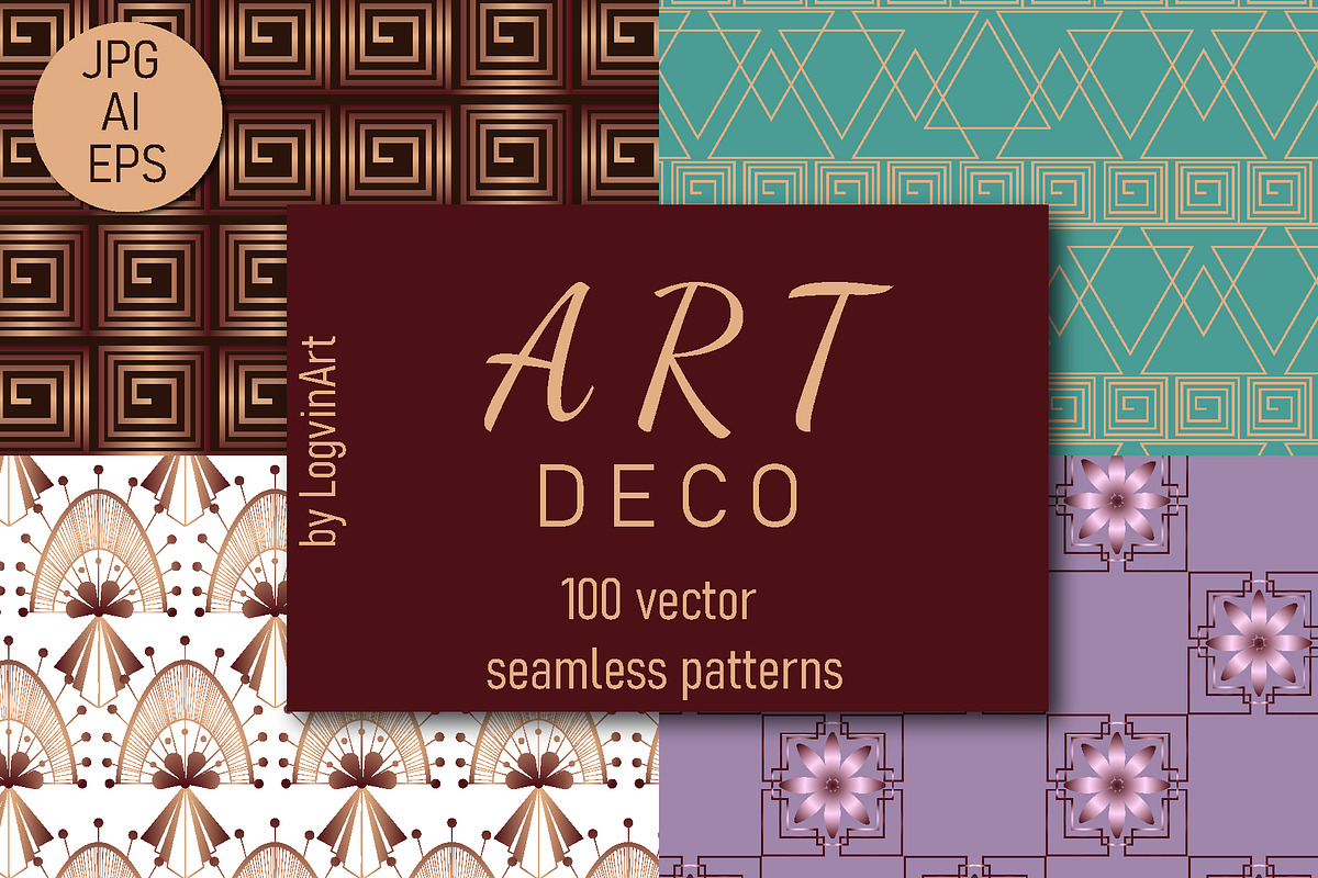 ART deco patterns collection, a Pattern Graphic by LogvinArt (Photo 1 of 9)