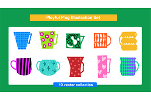 Playful Mug Illustration Set